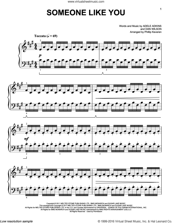 Someone Like You [Classical version] (arr. Phillip Keveren) sheet music for piano solo by Phillip Keveren, Adele, Adele Adkins and Dan Wilson, easy skill level