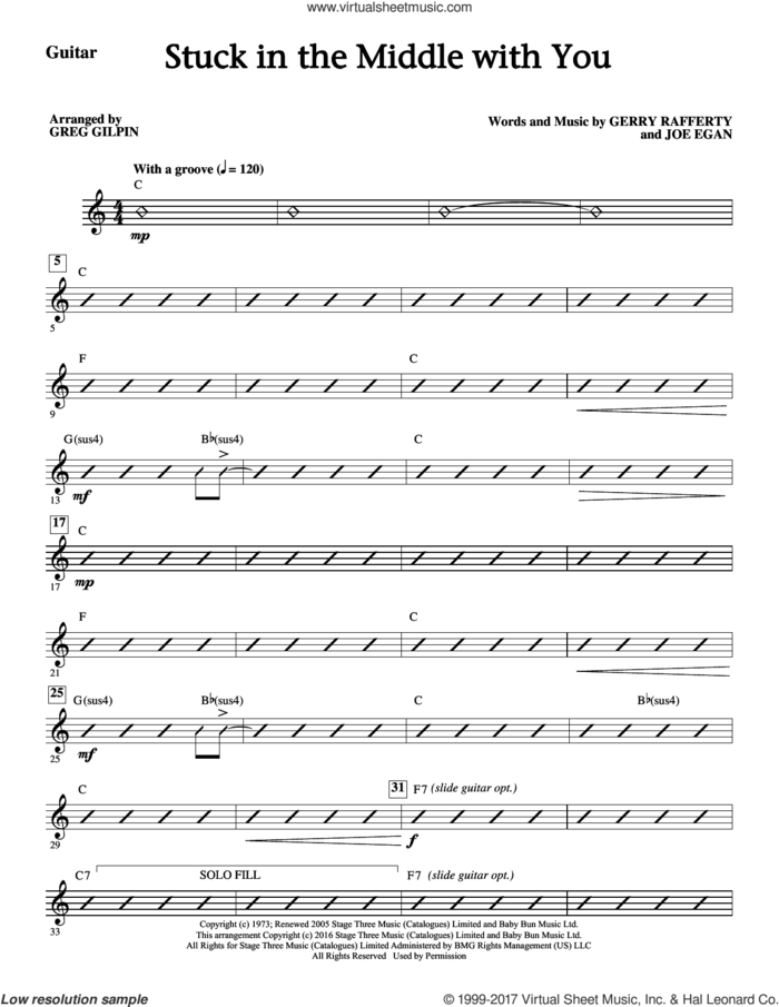 Stuck In The Middle With You (complete set of parts) sheet music for orchestra/band by Greg Gilpin, Gerry Rafferty, Joe Egan and Stealers Wheel, intermediate skill level