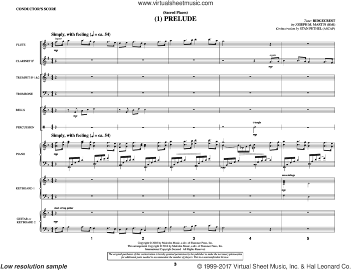 Sacred Places (COMPLETE) sheet music for orchestra/band by Joseph M. Martin, J. Paul Williams and Miscellaneous, intermediate skill level