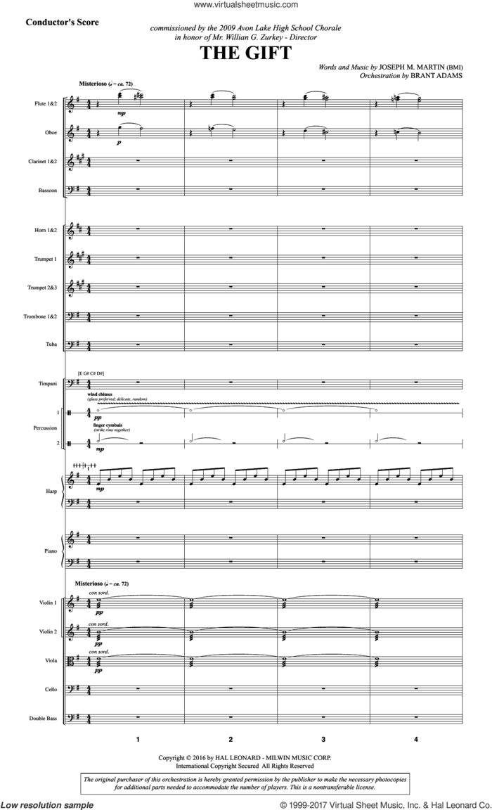 The Gift (COMPLETE) sheet music for orchestra/band by Joseph M. Martin, intermediate skill level