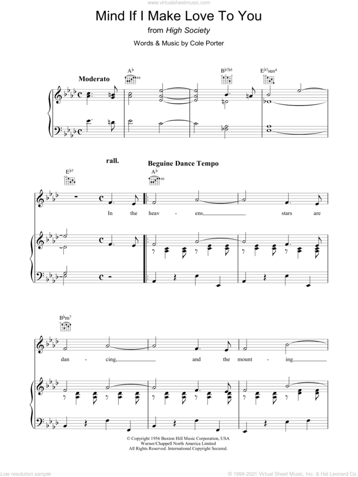 Mind If I Make Love To You? sheet music for voice, piano or guitar by Cole Porter, intermediate skill level