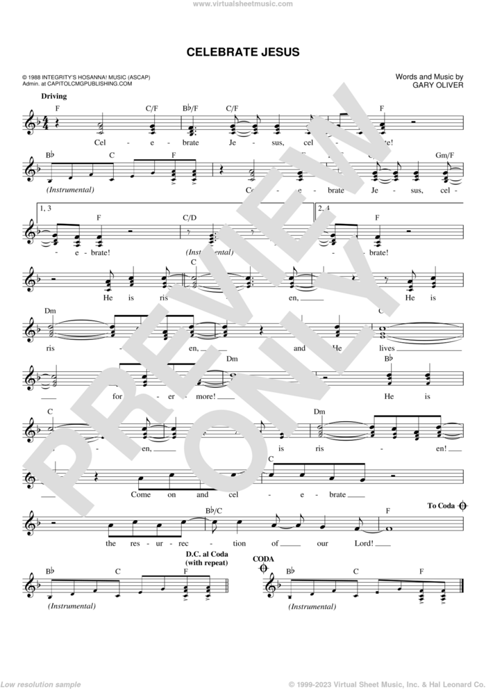 Moen Celebrate Jesus Sheet Music Fake Book Pdf Interactive