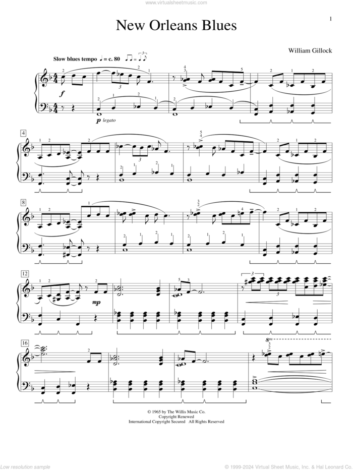 New Orleans (Simplified) music for piano solo (elementary)