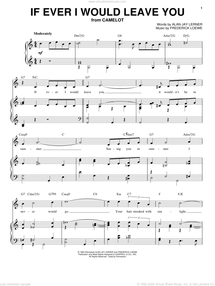 If Ever I Would Leave You sheet music for voice and piano (High Voice) by Alan Jay Lerner and Frederick Loewe, intermediate skill level