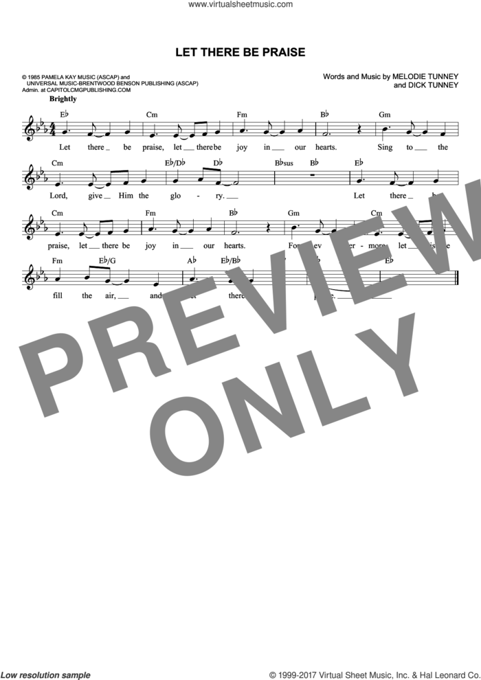 Let There Be Praise sheet music for voice and other instruments (fake book) by Sandi Patty, Dick Tunney and Melodie Tunney, intermediate skill level