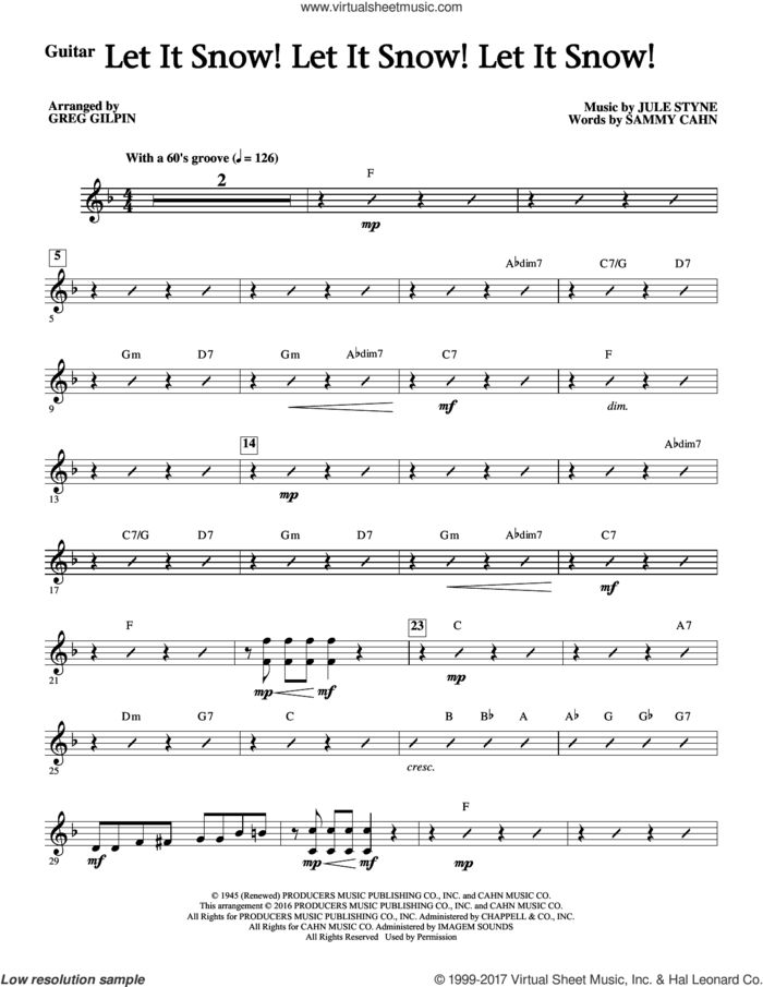 Let It Snow! Let It Snow! Let It Snow! (complete set of parts) sheet music for orchestra/band by Sammy Cahn, Greg Gilpin and Jule Styne, intermediate skill level