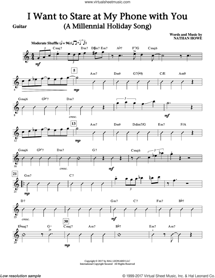 I Want To Stare At My Phone With You (a Touching Holiday Song) (complete set of parts) sheet music for orchestra/band by Nathan Howe, intermediate skill level