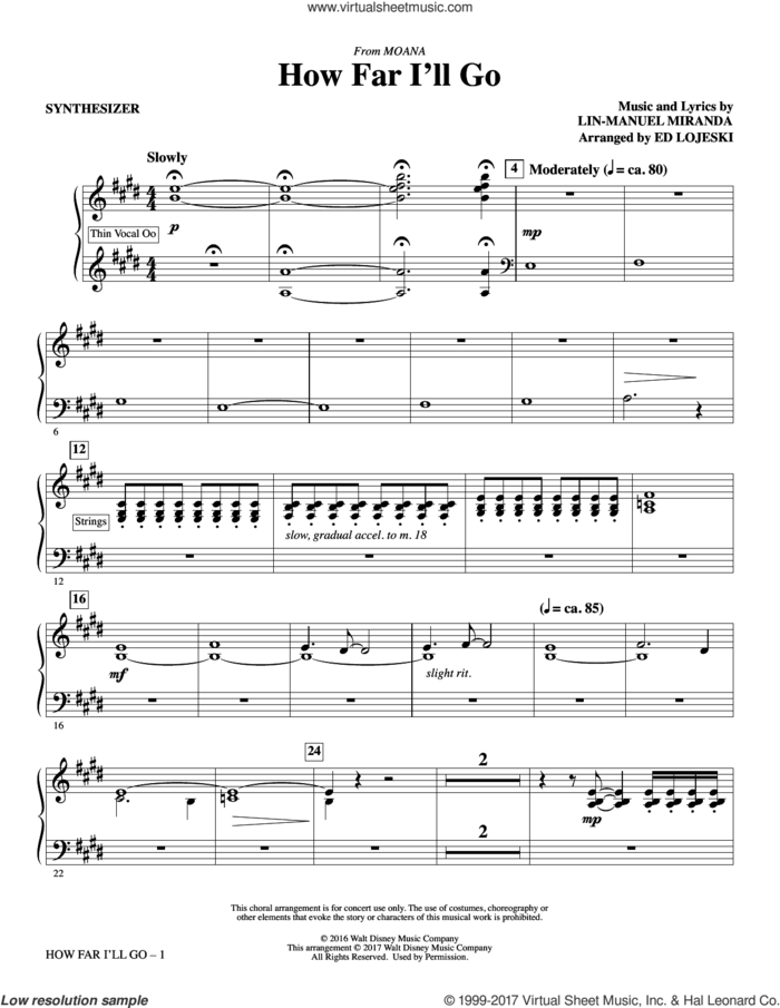 How Far I'll Go (from Moana) (arr. Ed Lojeski) (complete set of parts) sheet music for orchestra/band by Lin-Manuel Miranda, Alessia Cara and Ed Lojeski, intermediate skill level