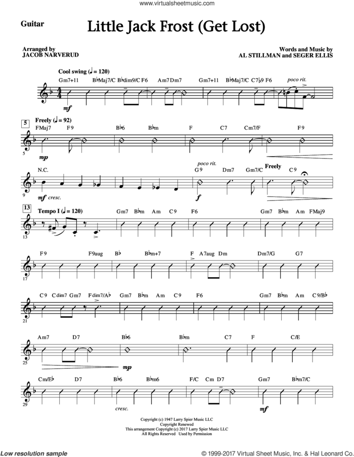 Little Jack Frost (Get Lost) (complete set of parts) sheet music for orchestra/band by Al Stillman, Jacob Narverud and Seger Ellis, intermediate skill level