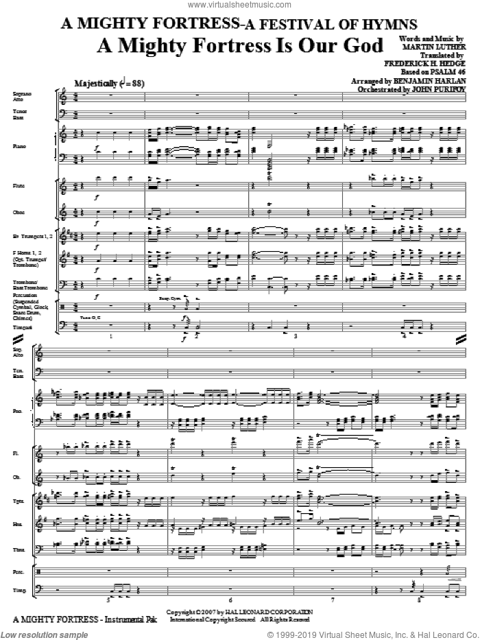 A Mighty Fortress - A Festival of Hymns (COMPLETE) sheet music for orchestra/band (Special) by Benjamin Harlan, Henry F. Lyte, John Purifoy, Mark Hill and William Henry Monk, intermediate skill level