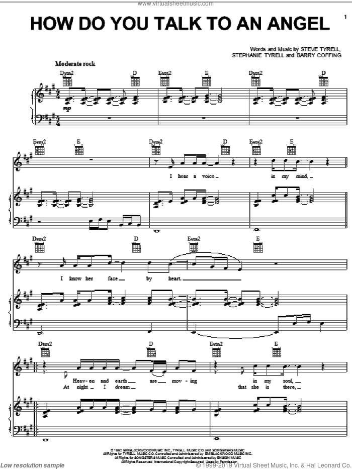 How Do You Talk To An Angel sheet music for voice, piano or guitar by Steve Tyrell, Hawthorne Heights, Barry Coffing and Stephanie Tyrell, intermediate skill level