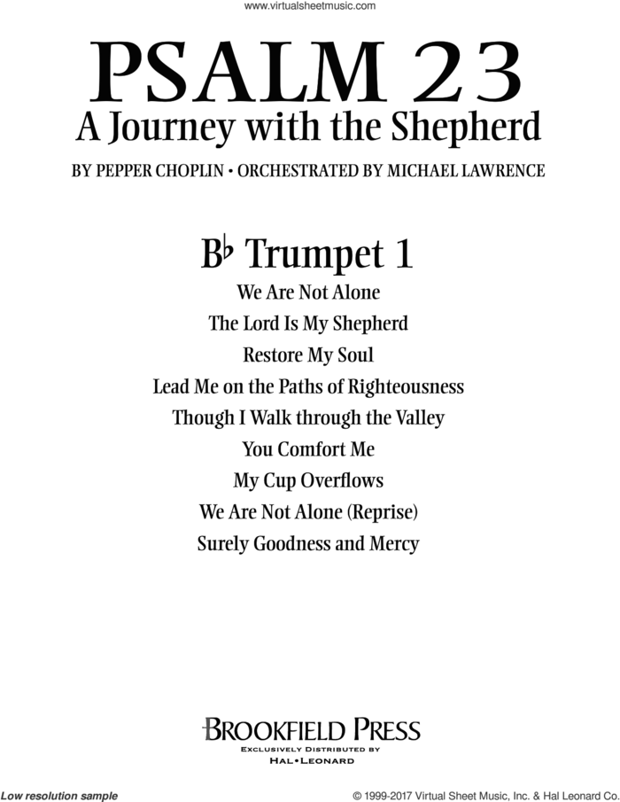 Psalm 23, a journey with the shepherd sheet music for orchestra/band (Bb trumpet 1) by Pepper Choplin, intermediate skill level