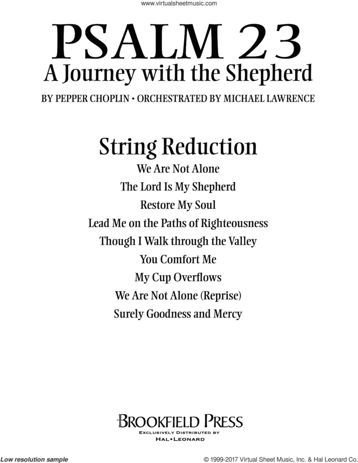 Psalm 23, a journey with the shepherd sheet music for orchestra/band (keyboard string reduction) by Pepper Choplin, intermediate skill level