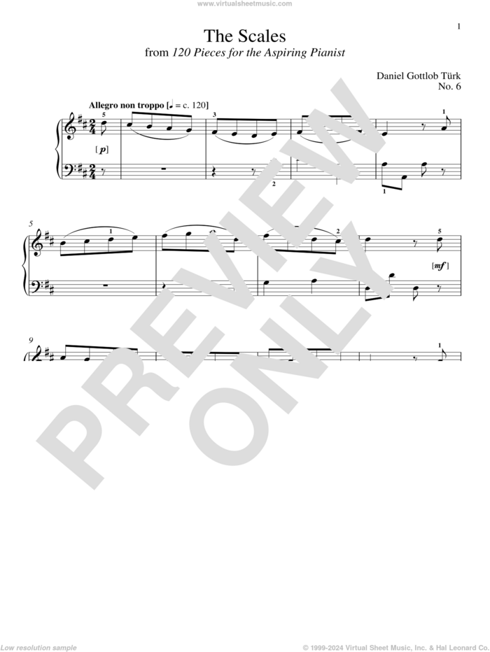 The Scales sheet music for piano solo by Daniel Gottlob Turk, Richard Walters and Daniel Gottlob Turk, classical score, intermediate skill level