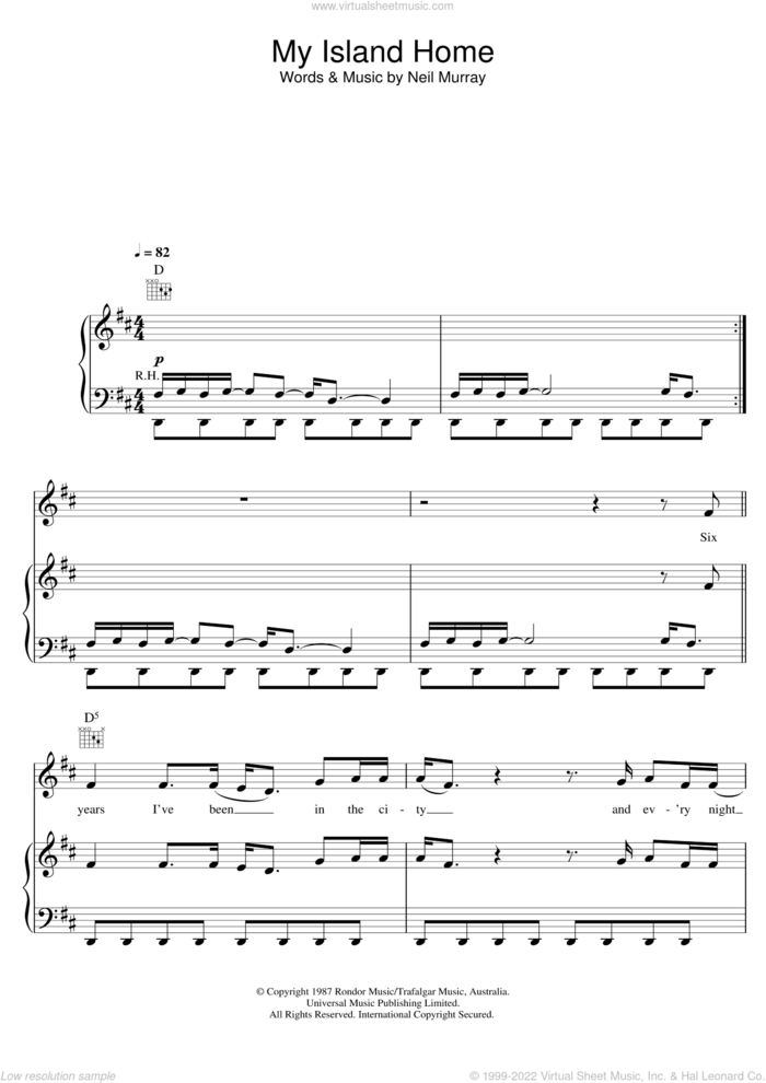 My Island Home sheet music for voice, piano or guitar by Christine Anu, intermediate skill level