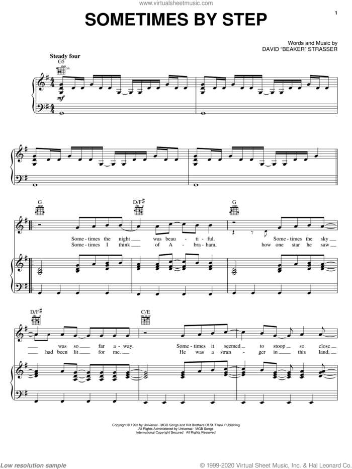 Sometimes By Step sheet music for voice, piano or guitar by Rich Mullins and David Strasser Beaker, intermediate skill level