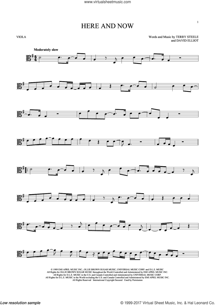 Here And Now sheet music for viola solo by Luther Vandross, David Elliot and Terry Steele, wedding score, intermediate skill level