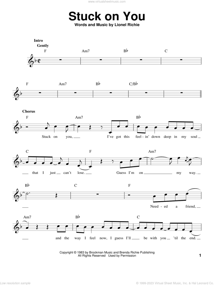 Stuck On You - Piano Solo - Digital Sheet Music