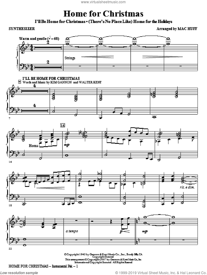 Home for Christmas (Medley) (complete set of parts) sheet music for orchestra/band (Rhythm) by Mac Huff, Kim Gannon and Walter Kent, intermediate skill level