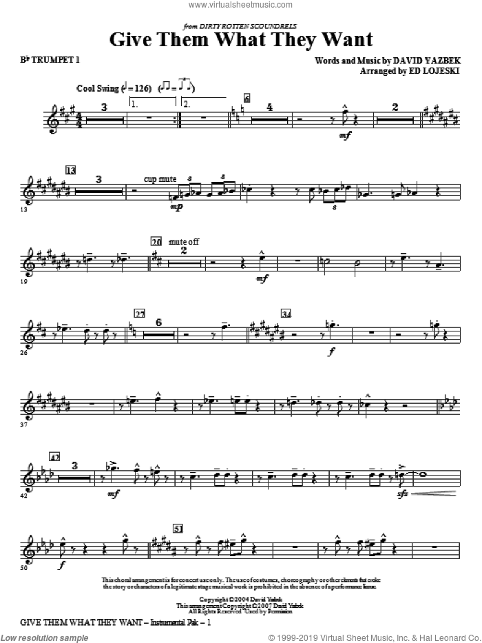 Give Them What They Want (complete set of parts) sheet music for orchestra/band by Ed Lojeski and David Yazbek, intermediate skill level