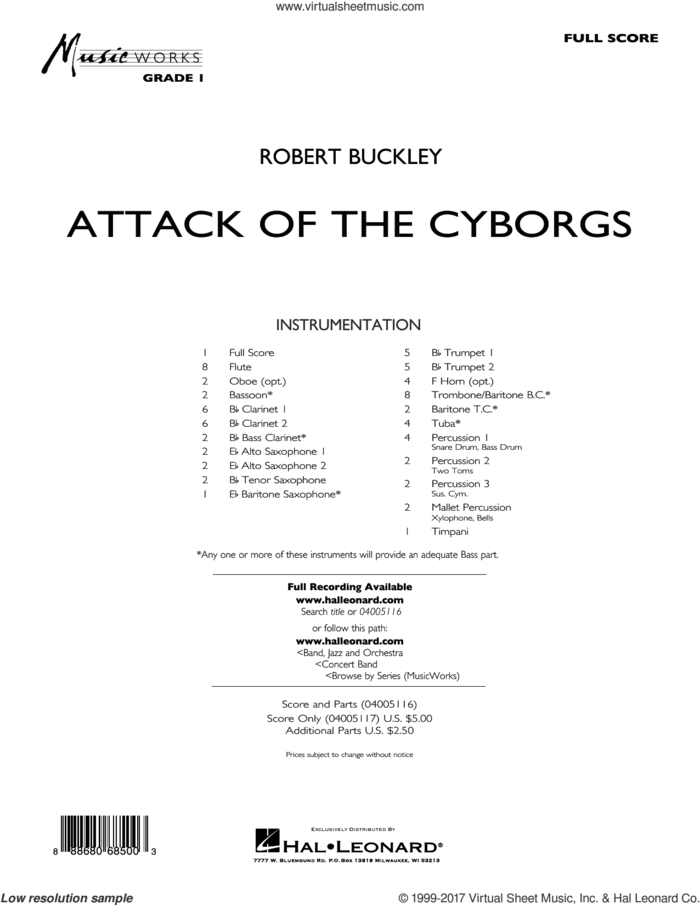 Attack of the Cyborgs (COMPLETE) sheet music for concert band by Robert Buckley, intermediate skill level