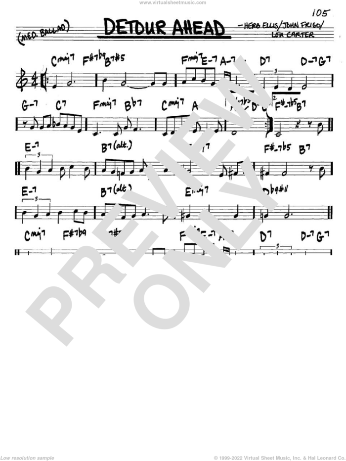 Detour Ahead sheet music for voice and other instruments (in C) by Herb Ellis, John Frigo and Lou Carter, intermediate skill level
