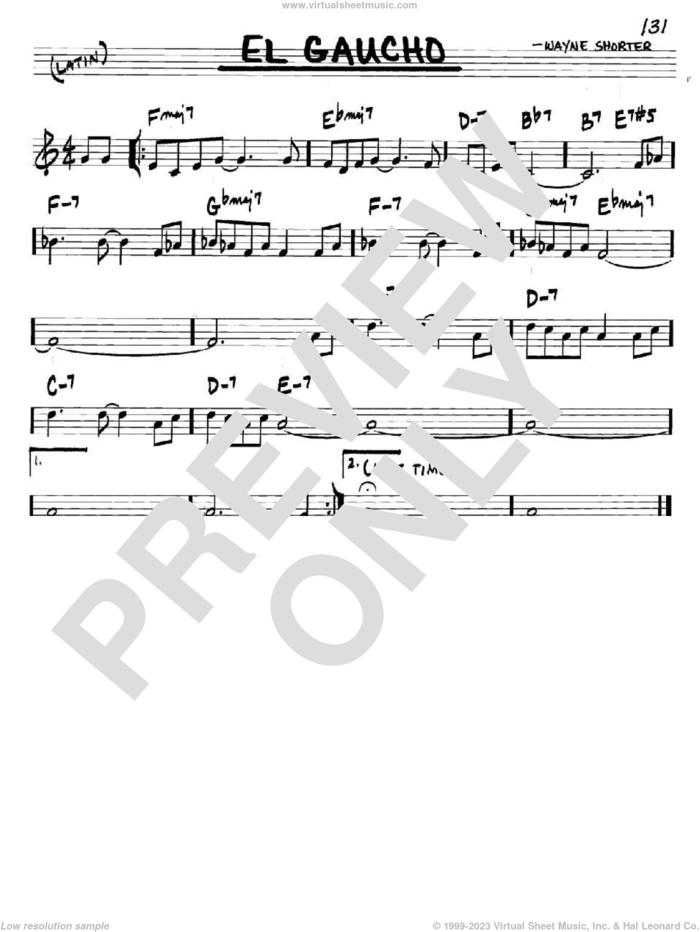 El Gaucho sheet music for voice and other instruments (in C) by Wayne Shorter, intermediate skill level