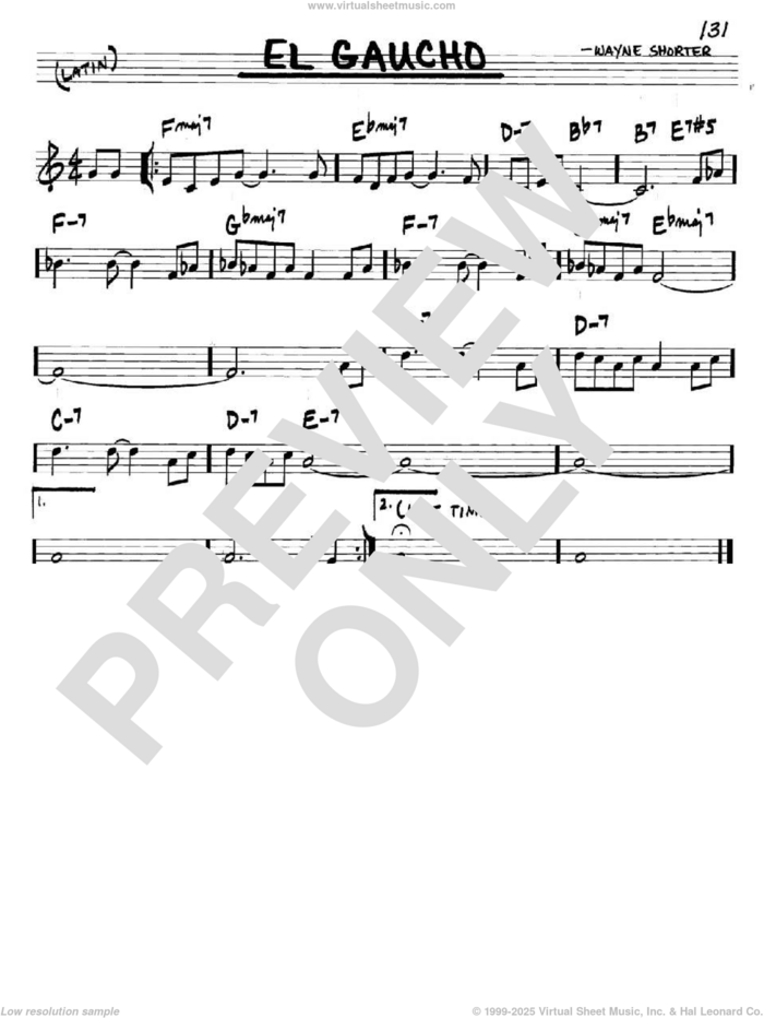 El Gaucho sheet music for voice and other instruments (in C) by Wayne Shorter, intermediate skill level