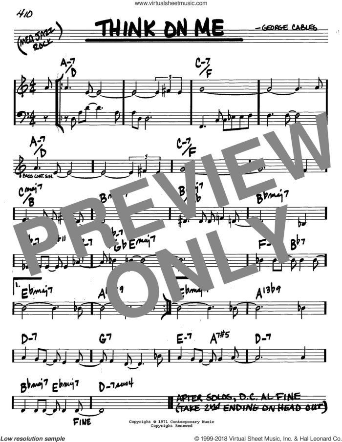 think of me sheet music for flute