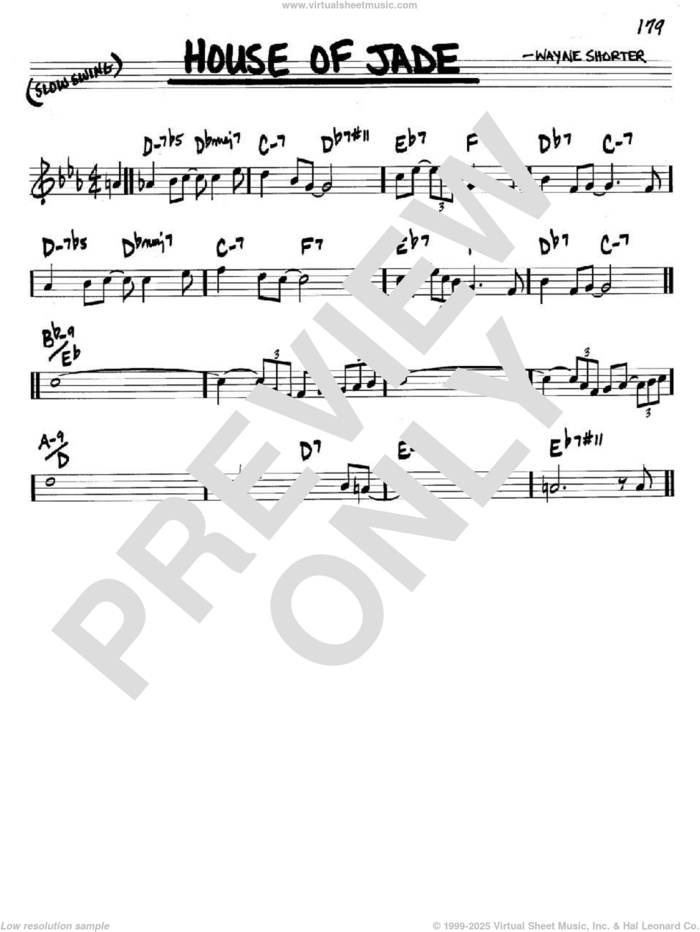 House Of Jade sheet music for voice and other instruments (in C) by Wayne Shorter, intermediate skill level