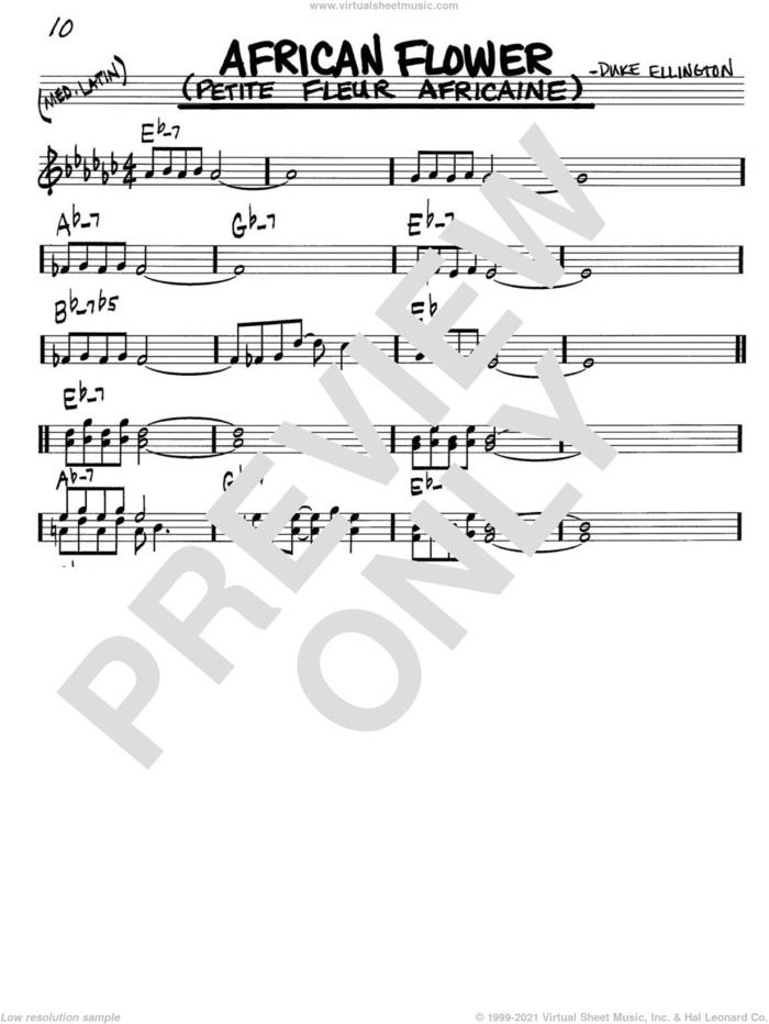 African Flower (Petite Fleur Africaine) sheet music for voice and other instruments (in C) by Duke Ellington, intermediate skill level
