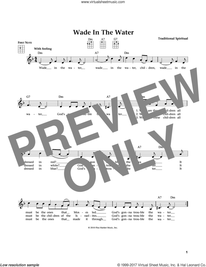 Wade In The Water (from The Daily Ukulele) (arr. Liz and Jim Beloff) sheet music for ukulele , Jim Beloff and Liz Beloff, intermediate skill level