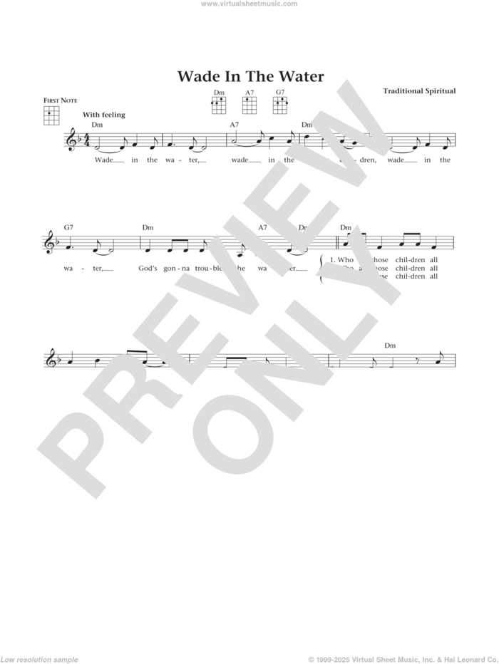 Wade In The Water (from The Daily Ukulele) (arr. Liz and Jim Beloff) sheet music for ukulele , Jim Beloff and Liz Beloff, intermediate skill level