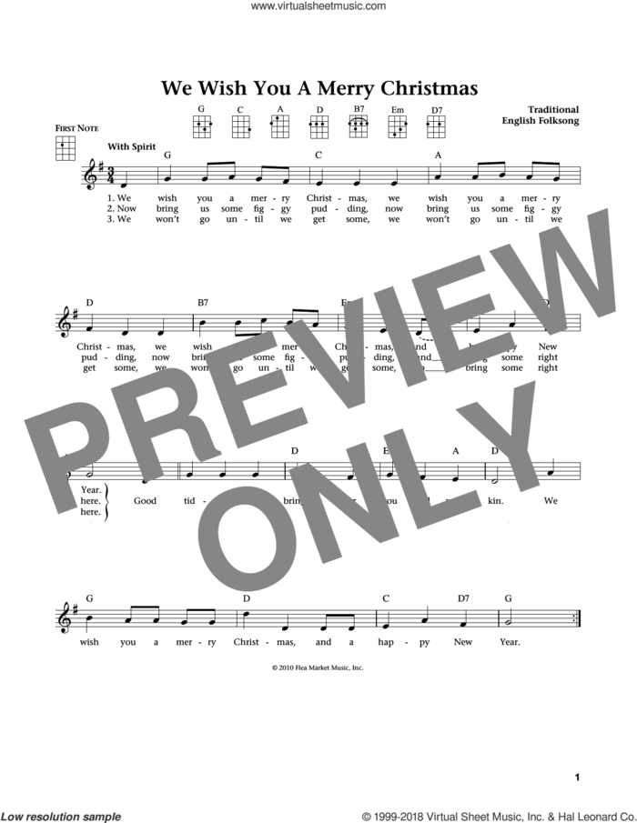 We Wish You A Merry Christmas (from The Daily Ukulele) (arr. Liz and Jim Beloff) sheet music for ukulele , Jim Beloff and Liz Beloff, intermediate skill level