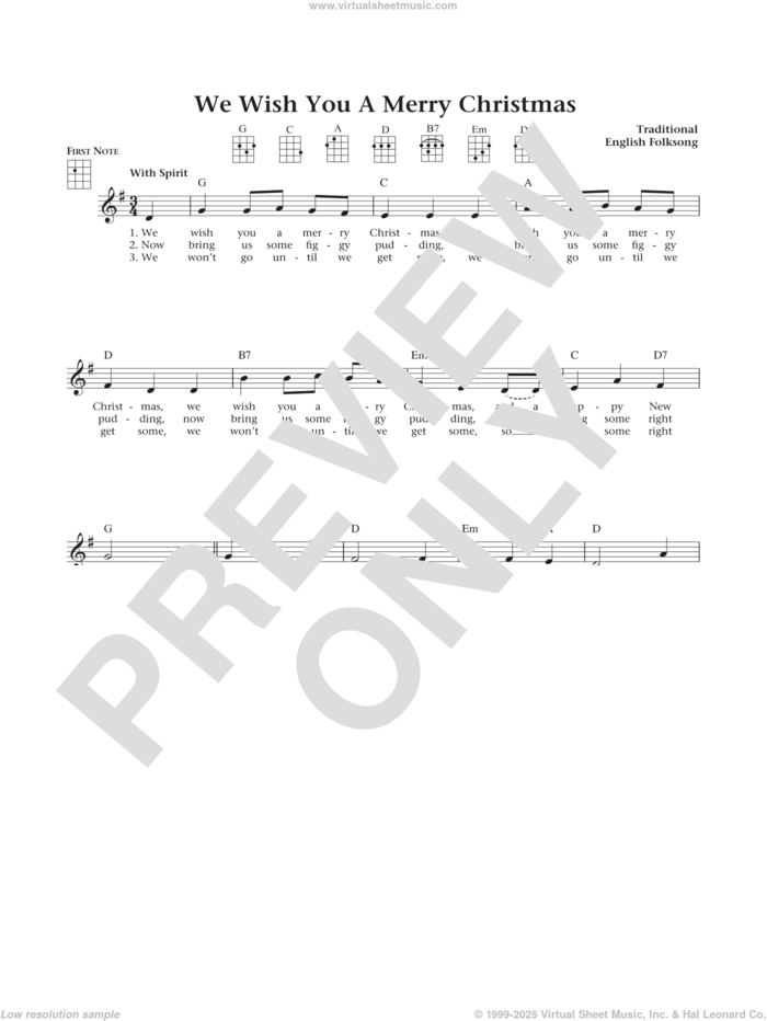 We Wish You A Merry Christmas (from The Daily Ukulele) (arr. Liz and Jim Beloff) sheet music for ukulele , Jim Beloff and Liz Beloff, intermediate skill level