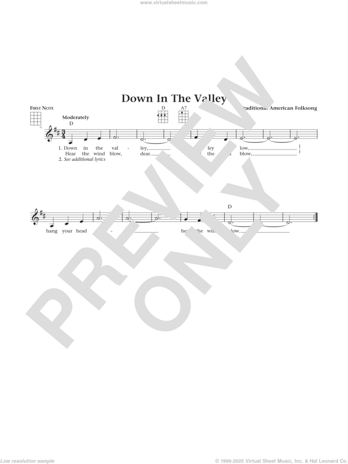 Down In The Valley (from The Daily Ukulele) (arr. Liz and Jim Beloff) sheet music for ukulele , Jim Beloff and Liz Beloff, intermediate skill level