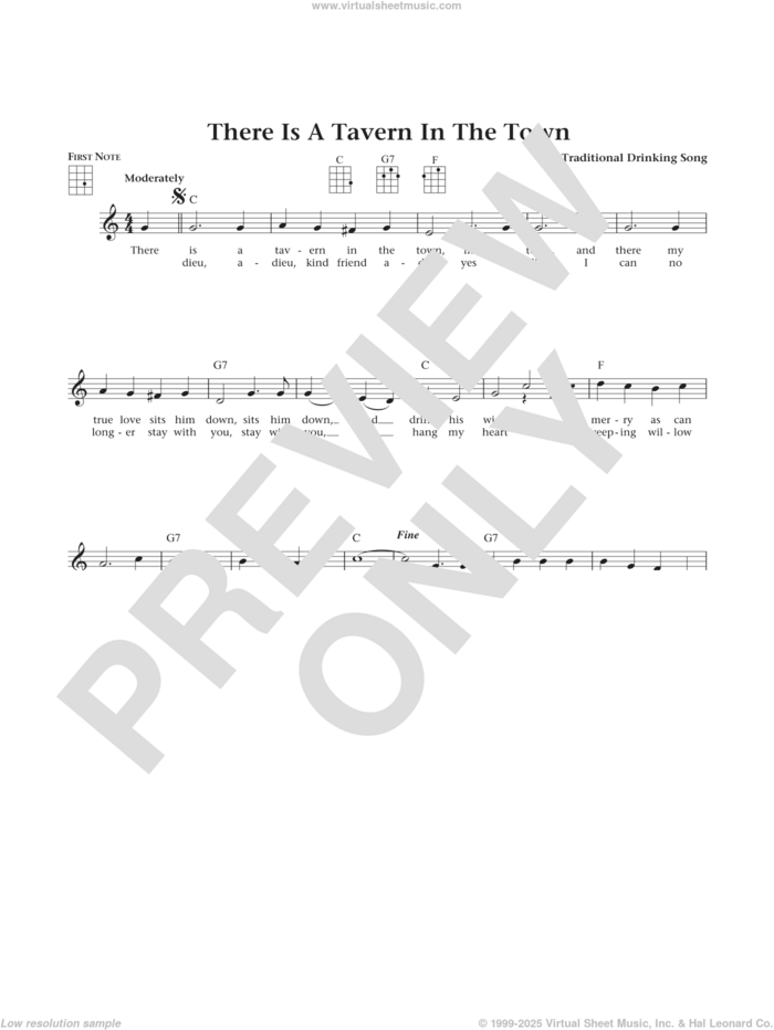 There Is A Tavern In The Town (from The Daily Ukulele) (arr. Liz and Jim Beloff) sheet music for ukulele , Jim Beloff and Liz Beloff, intermediate skill level