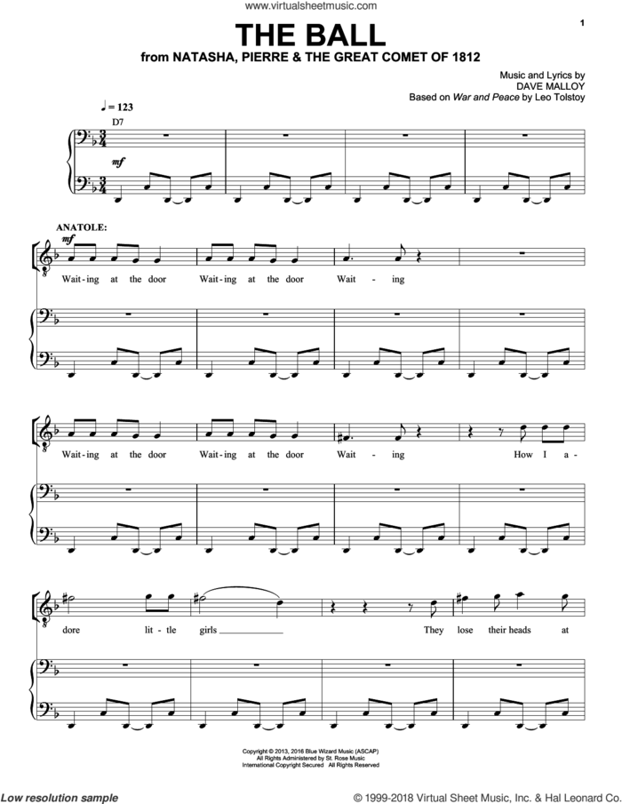 The Ball sheet music for voice and piano by Josh Groban and Dave Malloy, intermediate skill level