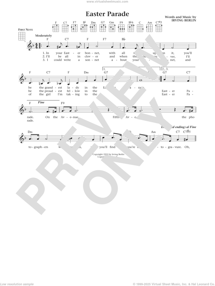 Easter Parade (from The Daily Ukulele) (arr. Liz and Jim Beloff) sheet music for ukulele by Irving Berlin, Jim Beloff and Liz Beloff, intermediate skill level