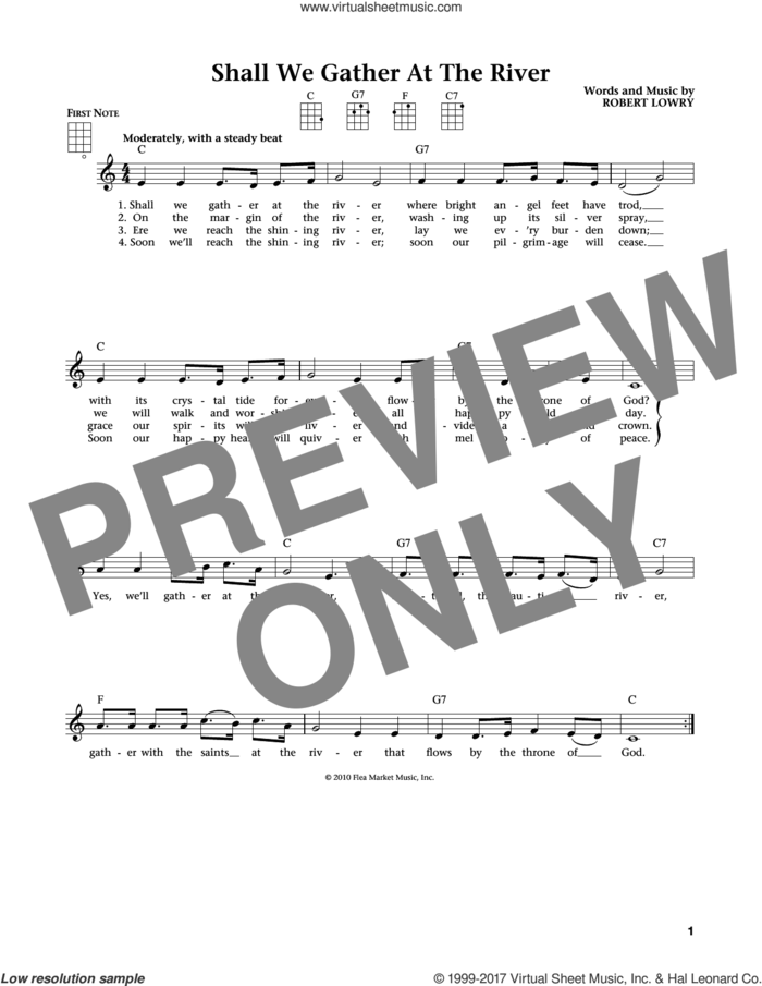 Shall We Gather At The River? (from The Daily Ukulele) (arr. Liz and Jim Beloff) sheet music for ukulele by Robert Lowry, Jim Beloff and Liz Beloff, intermediate skill level