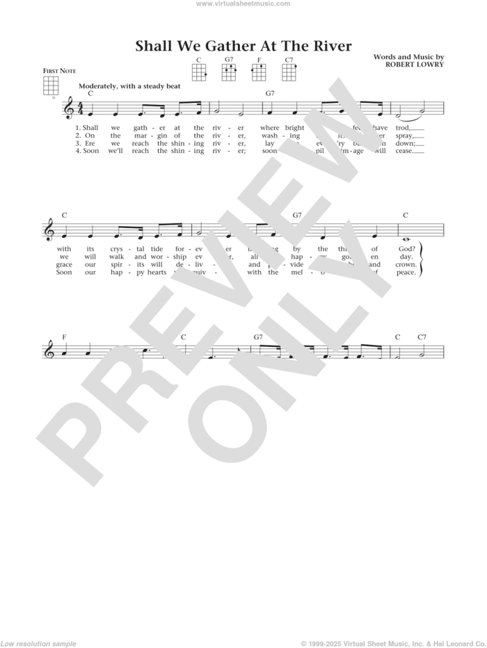 Shall We Gather At The River? (from The Daily Ukulele) (arr. Liz and Jim Beloff) sheet music for ukulele by Robert Lowry, Jim Beloff and Liz Beloff, intermediate skill level