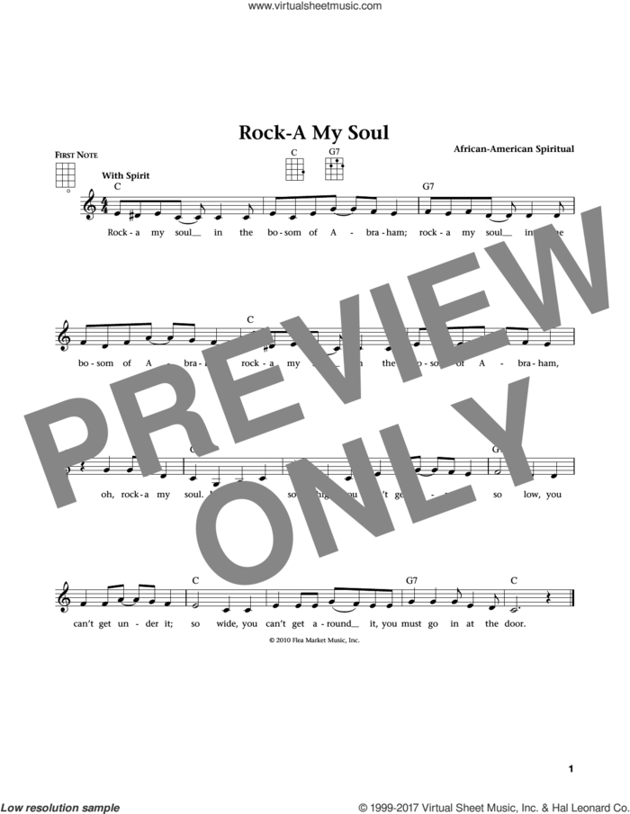Rock-A-My Soul (from The Daily Ukulele) (arr. Liz and Jim Beloff) sheet music for ukulele , Jim Beloff and Liz Beloff, intermediate skill level