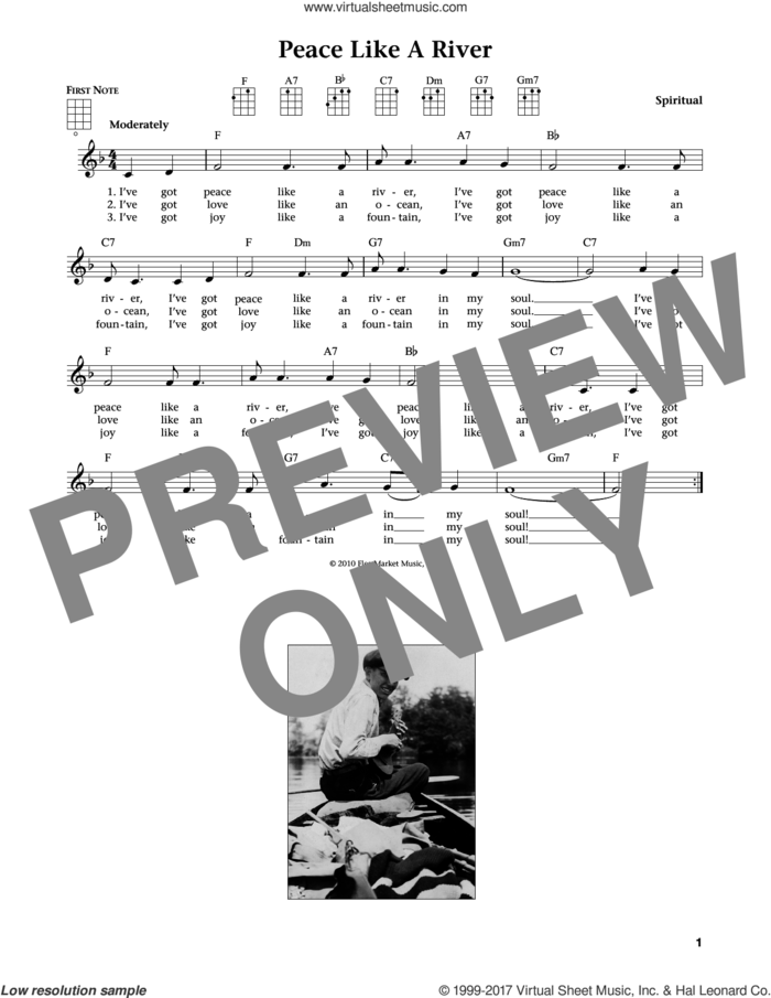 I've Got Peace Like A River (from The Daily Ukulele) (arr. Liz and Jim Beloff) sheet music for ukulele , Jim Beloff and Liz Beloff, intermediate skill level