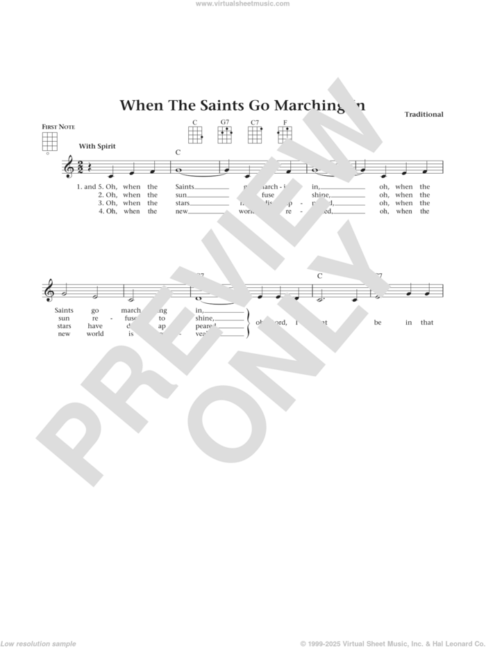 When The Saints Go Marching In (from The Daily Ukulele) (arr. Liz and Jim Beloff) sheet music for ukulele , Jim Beloff and Liz Beloff, intermediate skill level