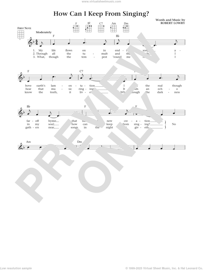 How Can I Keep From Singing (from The Daily Ukulele) (arr. Liz and Jim Beloff) sheet music for ukulele by Robert Lowry, Jim Beloff and Liz Beloff, intermediate skill level