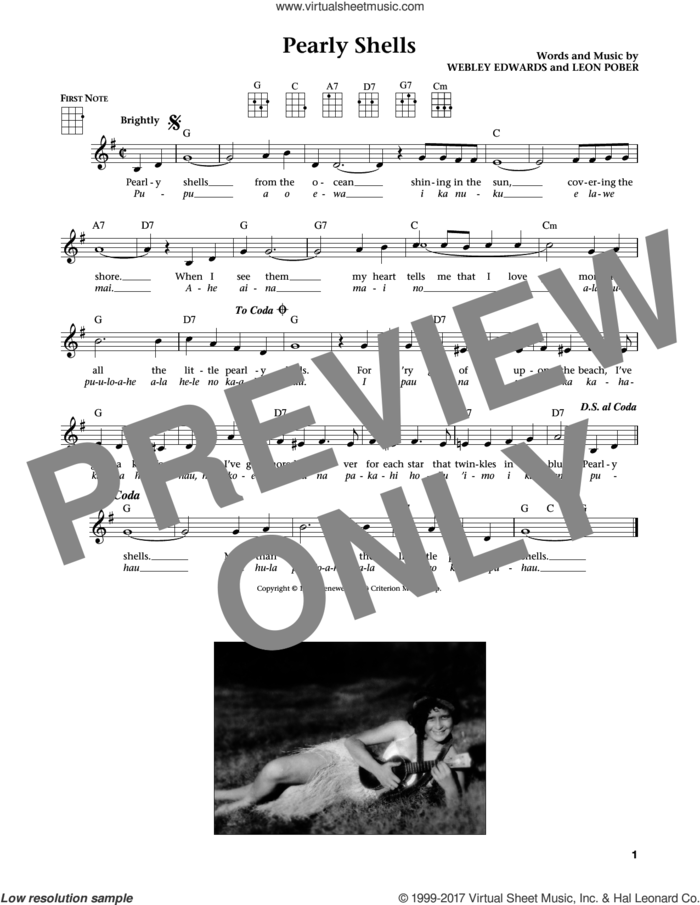 Pearly Shells (Pupu O Ewa) (from The Daily Ukulele) (arr. Liz and Jim Beloff) sheet music for ukulele by Leon Pober, Jim Beloff, Liz Beloff and Webley Edwards, intermediate skill level