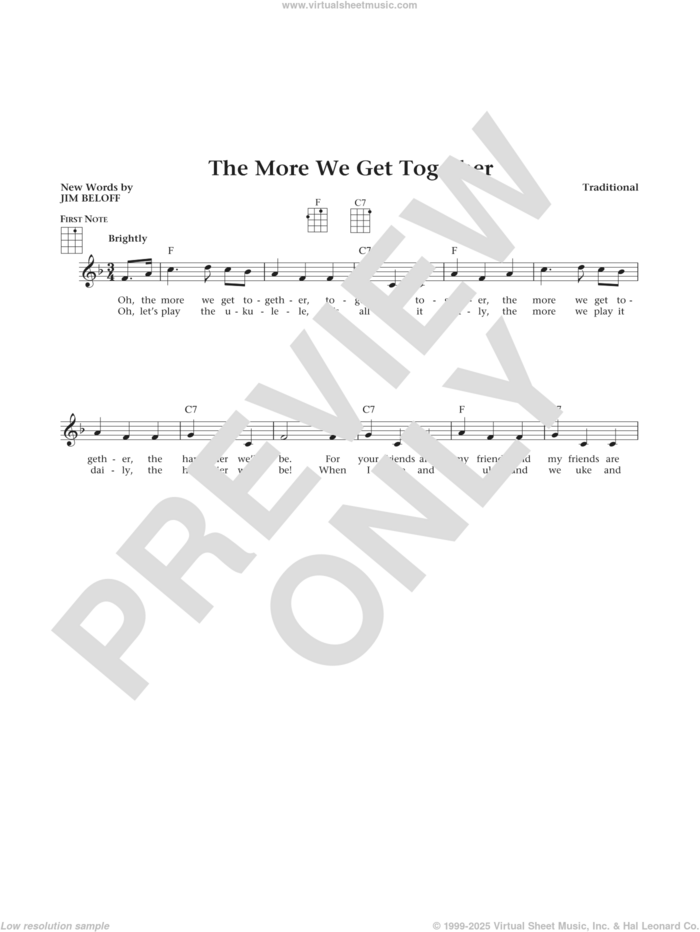 More We Get Together (from The Daily Ukulele) (arr. Liz and Jim Beloff) sheet music for ukulele , Jim Beloff and Liz Beloff, intermediate skill level