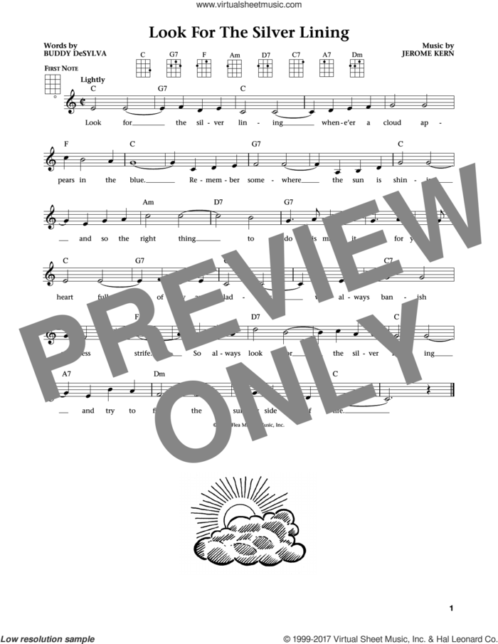 Look For The Silver Lining (from The Daily Ukulele) (arr. Liz and Jim Beloff) sheet music for ukulele by Jerome Kern, Jim Beloff, Liz Beloff and Buddy DeSylva, intermediate skill level