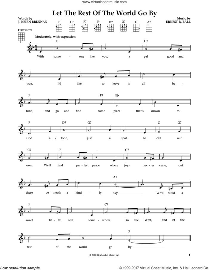 Let The Rest Of The World Go By (from The Daily Ukulele) (arr. Liz and Jim Beloff) sheet music for ukulele by Ernest R. Ball, Jim Beloff, Liz Beloff and J. Keirn Brennan, intermediate skill level