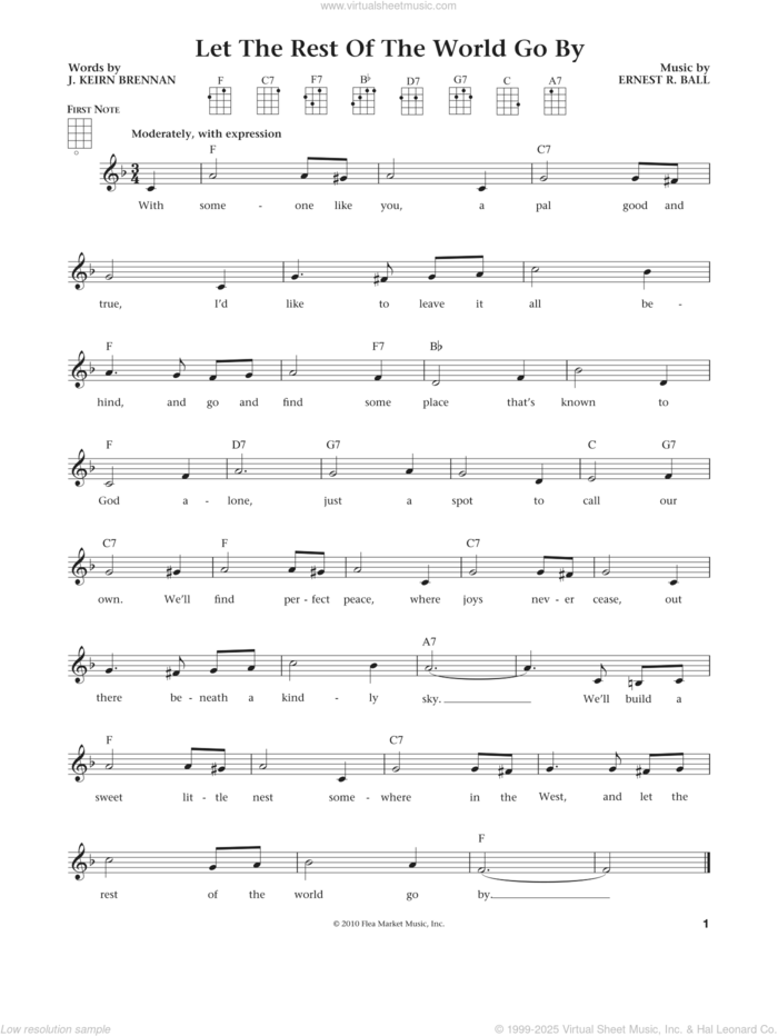 Let The Rest Of The World Go By (from The Daily Ukulele) (arr. Liz and Jim Beloff) sheet music for ukulele by Ernest R. Ball, Jim Beloff, Liz Beloff and J. Keirn Brennan, intermediate skill level